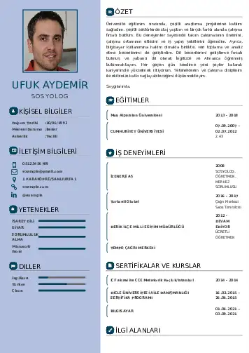 Sosyolog Cv Örnekleri cv indir